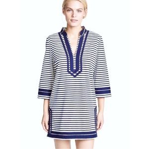 Tory Burch Striped Terry Cloth Swimsuit Cover Tunic